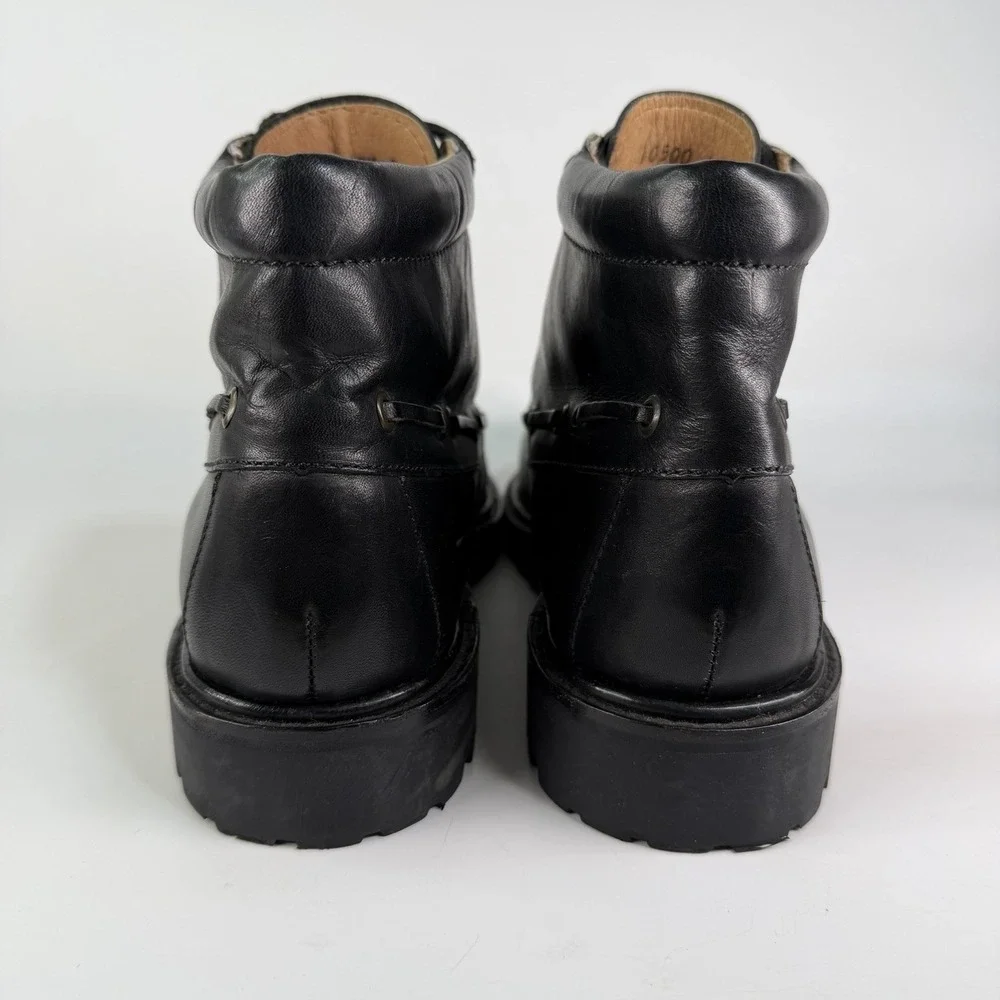 Vintage J.Crew Leather Moc Toe Work Boots Men's 10.5 D Lug Sole Rubber Logger